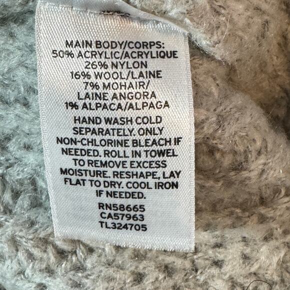 Leith Women's XS/S Gray Windowpane Open Cardigan Pockets Chunky Knit Sweater - Picture 4 of 8